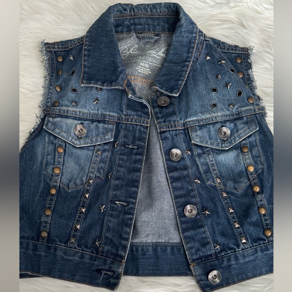 Aeropostale "Pretty Little Liars" Studded Denim Vest Sz: M
